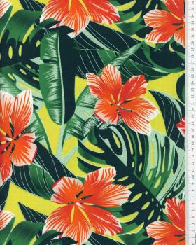 Tissu Polynésien TAHITI Jaune - Tissushop